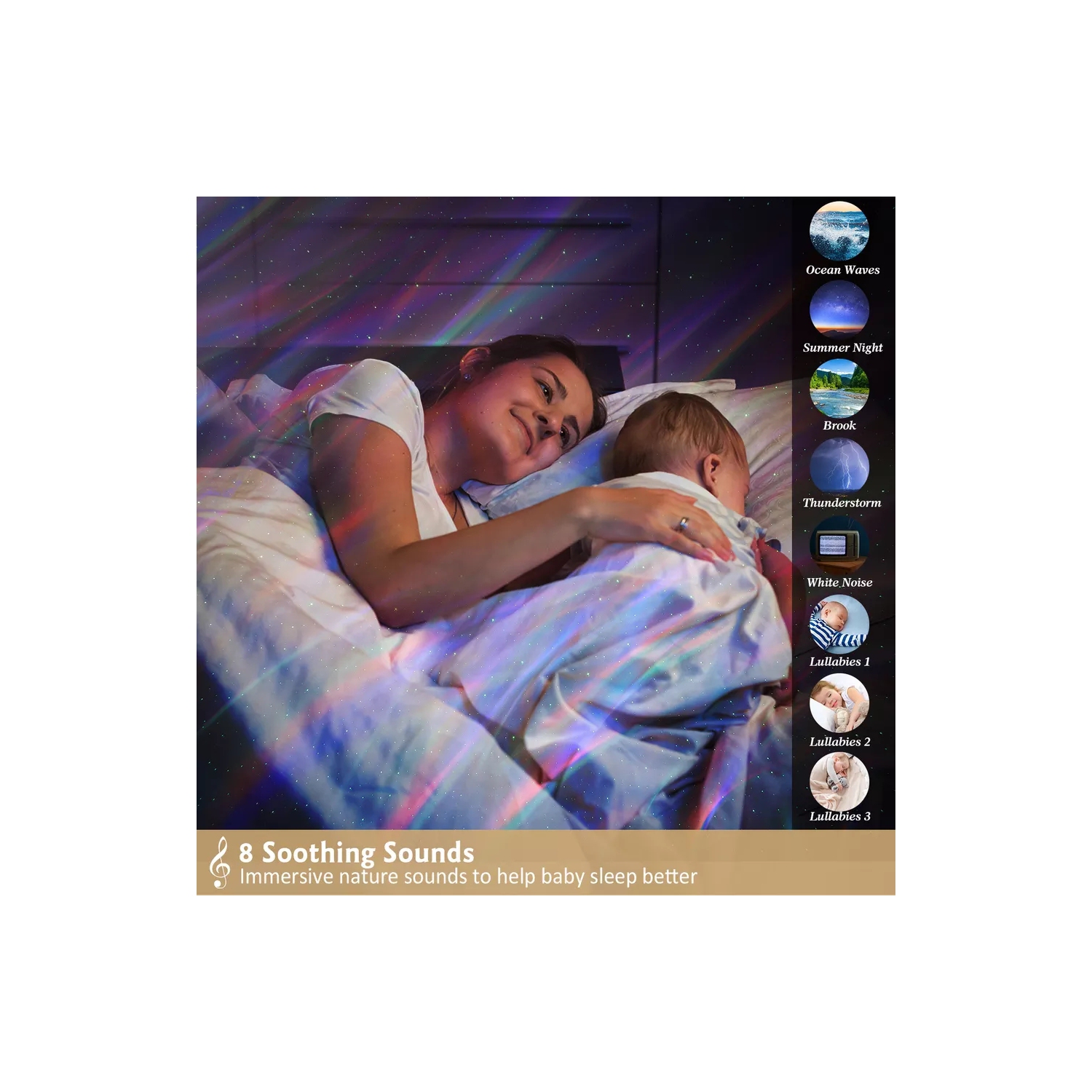 Projecteur Aurora de Northern Lights, projecteur Smart Star Galaxy pour chambre à coucher, haut-parleur musique, bruits blancs projecteur Galaxy avec