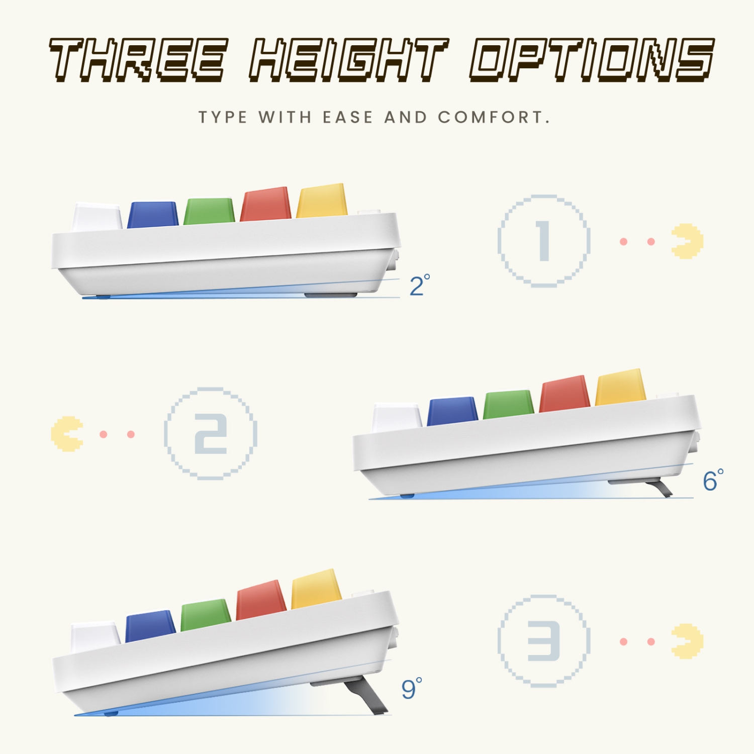 XIAOMI MIIIW K19.1 Wired/Wireless Mechanical Gaming Keyboard, Bluetooth5.0/2.4G/Wired Hot Swappable Keyboard, PIXEL1985 - White