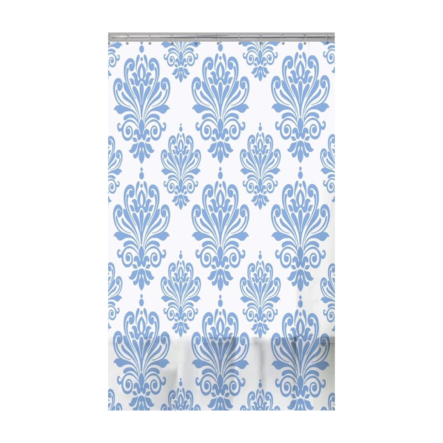 ITY International - Peva Shower Curtain, 71" x 71", Blue and White