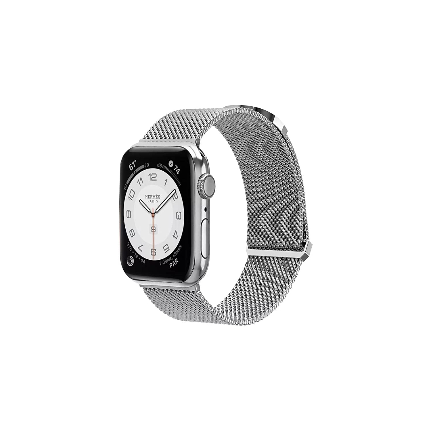 Apple Watch Series 10 / 9 / 8 / 7 / 6 / 5 / 4 / 3 / 2 / 1 / SE Adjustable Magnetic Band, Stainless Steel Mesh Replacement Strap Wristband for Men &