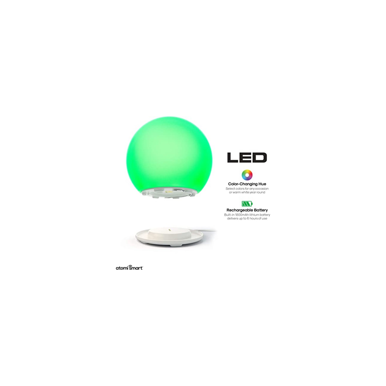 Lampe intelligente portable Orb Wi-Fi AT1453 d’Atomi
