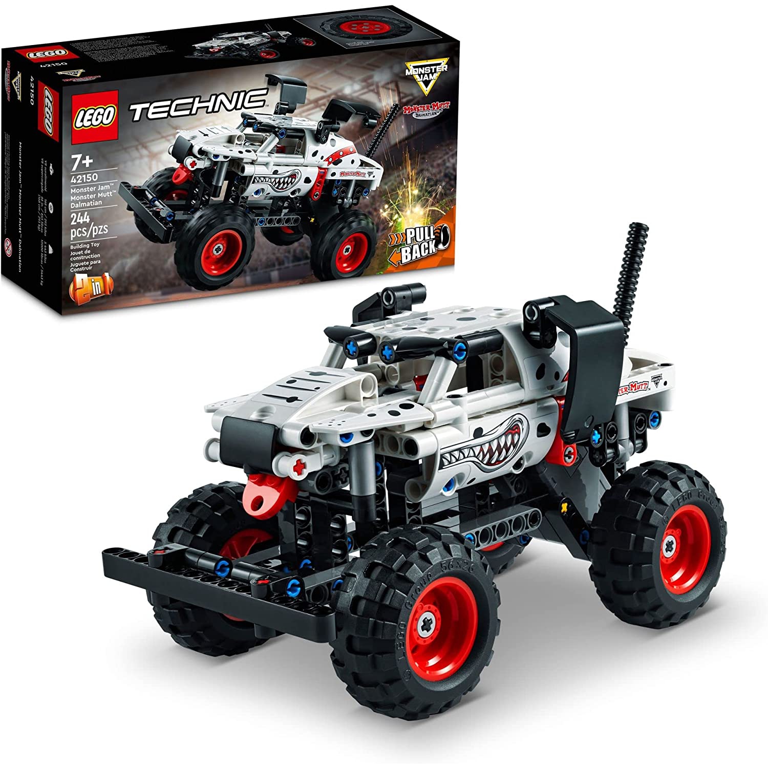 NEW MODEL 2023LEGO Technic Monster Jam Monster Mutt Dalmatian 42150 2-in-1 Building Toy Set for Kids, Boys, and Girls Ages 7+ (244 Pieces)
