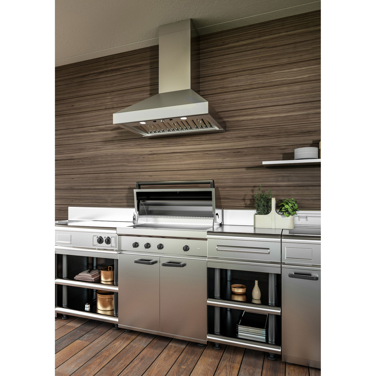 Best 48" Outdoor Wall Mount Range Hood - Stainless Steel