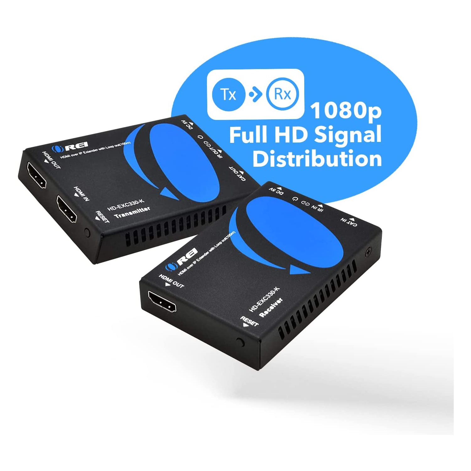 Prolongateur HDMI sur CAT5/CAT6 par OREI avec IR jusqu’à 330 pi - sortie en boucle - distribution de signal 1080p HD intégrale - sur IP