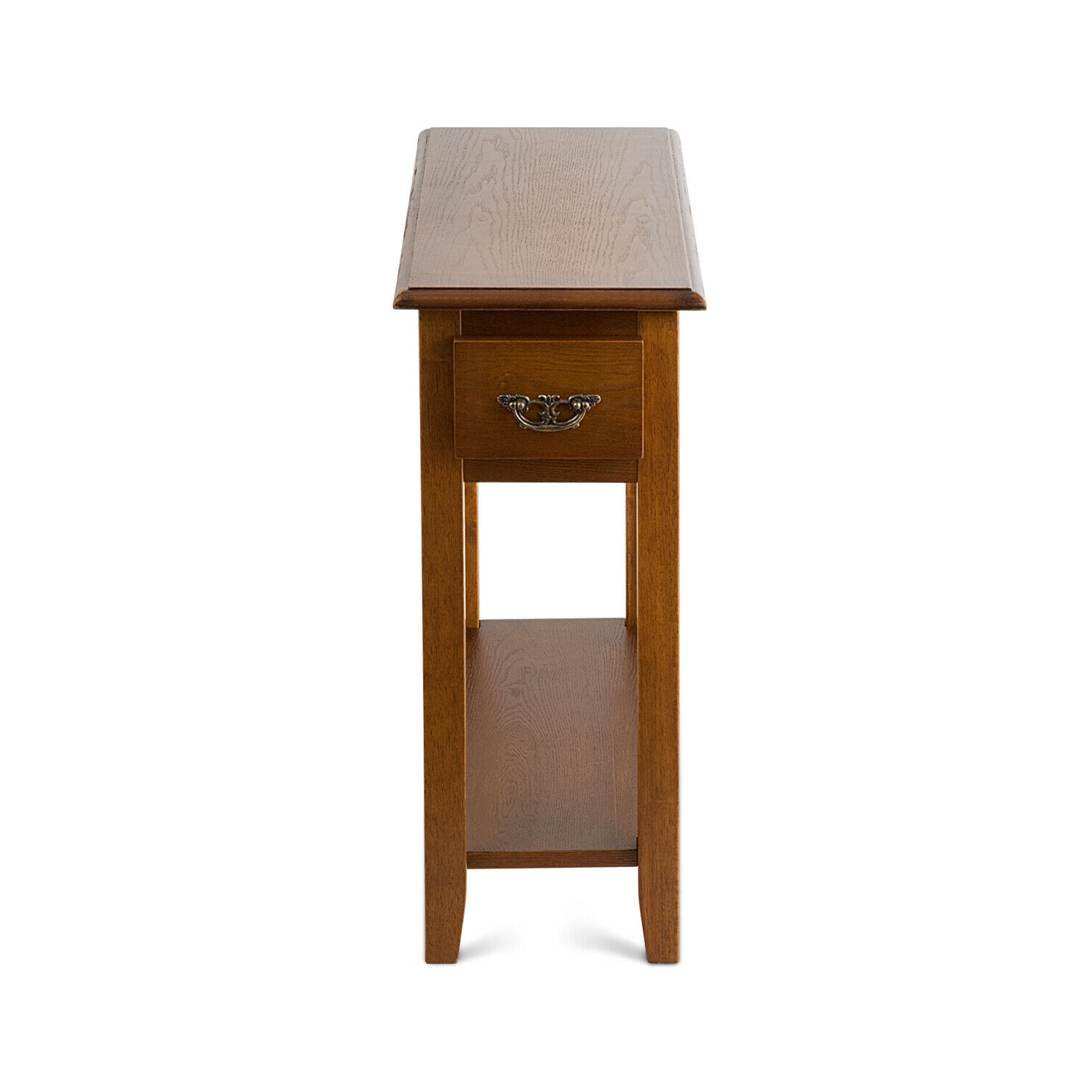 Gymax Set of 2 End Table Bedside Sofa End Table Narrow Nightstand