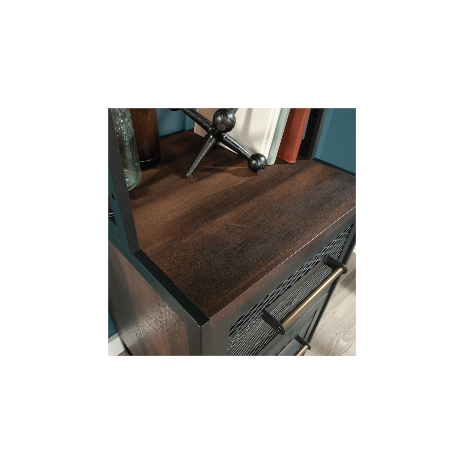 Sauder Briarbrook Engineered Wood/Metal File Tower in Barrel Oak