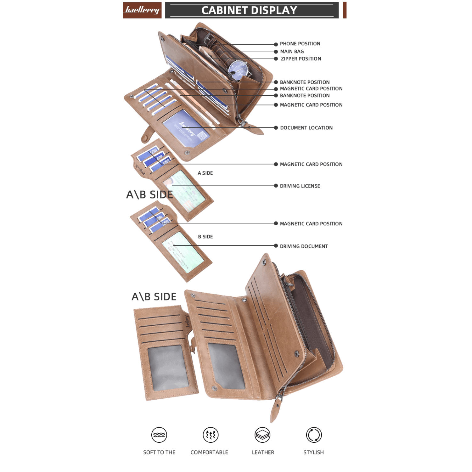 Universal Hand Purse Zipper Large Capacity Unisex Men Women Card Holder Wallet Case For iPhone Samsung Huawei LG Xiaomi