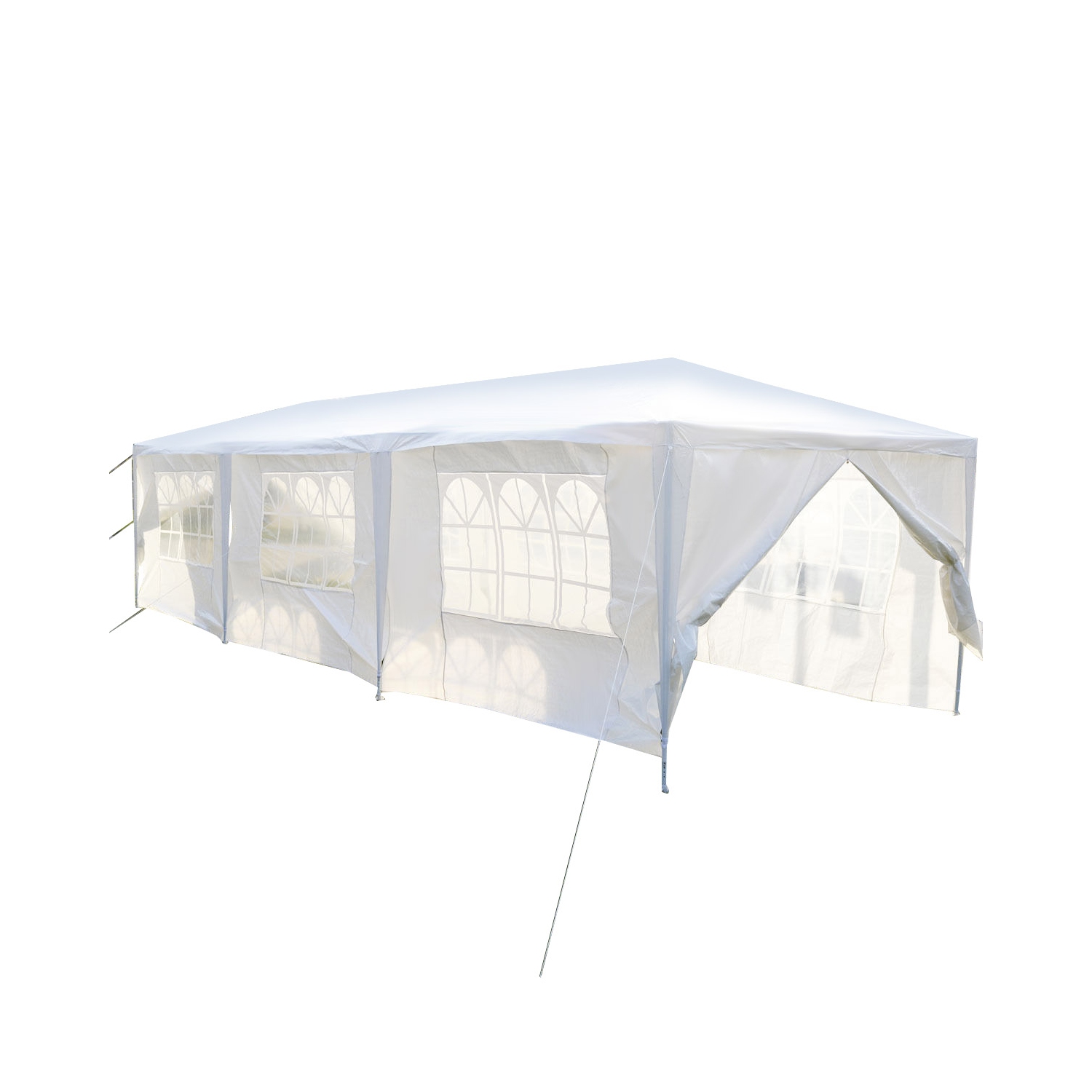 Gymax White Wedding Tent 10'x30'Outdoor Party Canopy Events