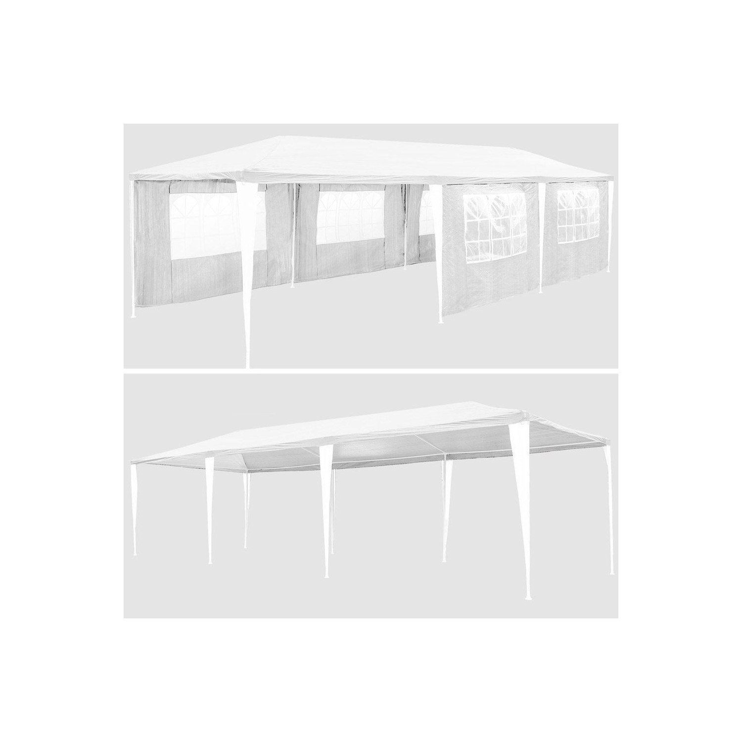 Gymax White Wedding Tent 10'x30'Outdoor Party Canopy Events