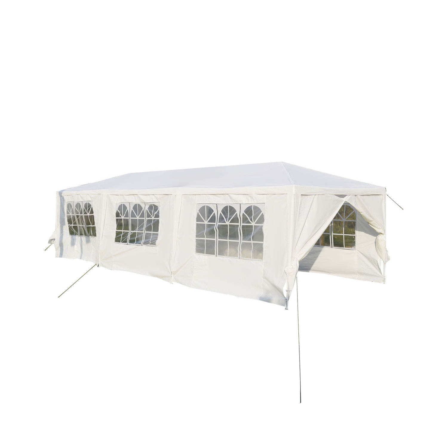 Gymax White Wedding Tent 10'x30'Outdoor Party Canopy Events