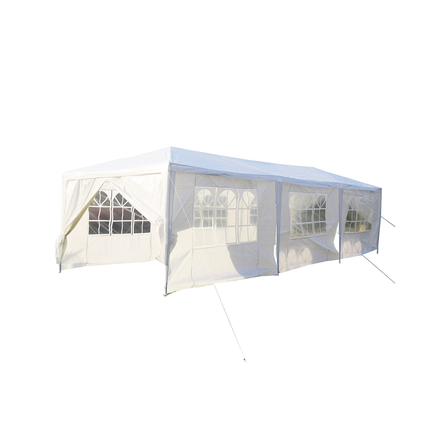 Gymax White Wedding Tent 10'x30'Outdoor Party Canopy Events