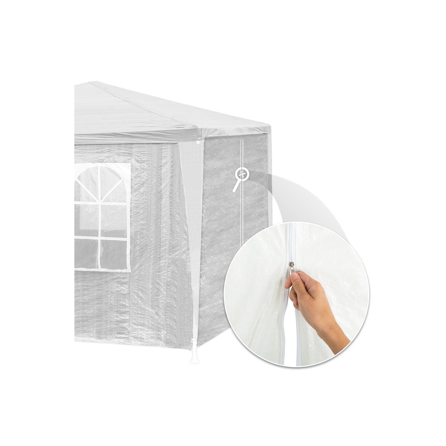 Gymax White Wedding Tent 10'x30'Outdoor Party Canopy Events