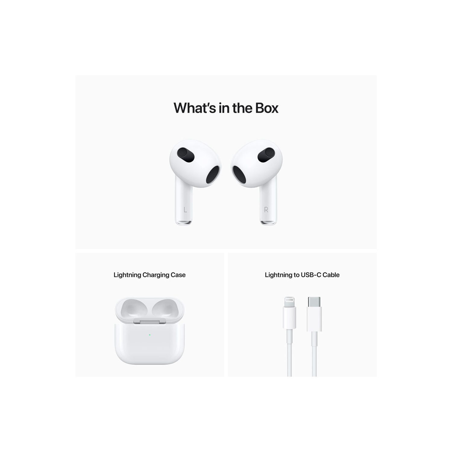 Apple AirPods with Lightning Charging (3rd Gen) with Cable Ties + 2-Chargers