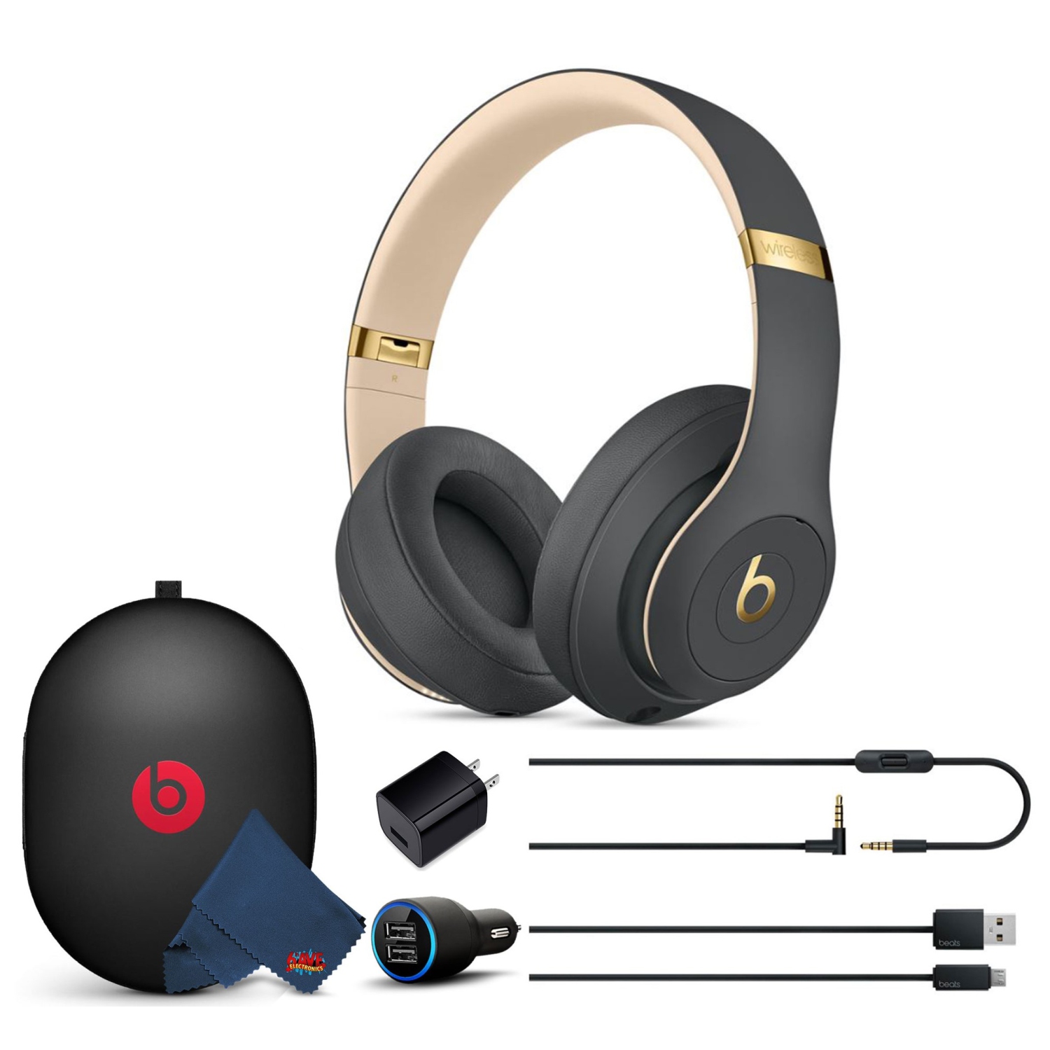 Beats Studio3 Wireless Headphones with USB Charging Adapters