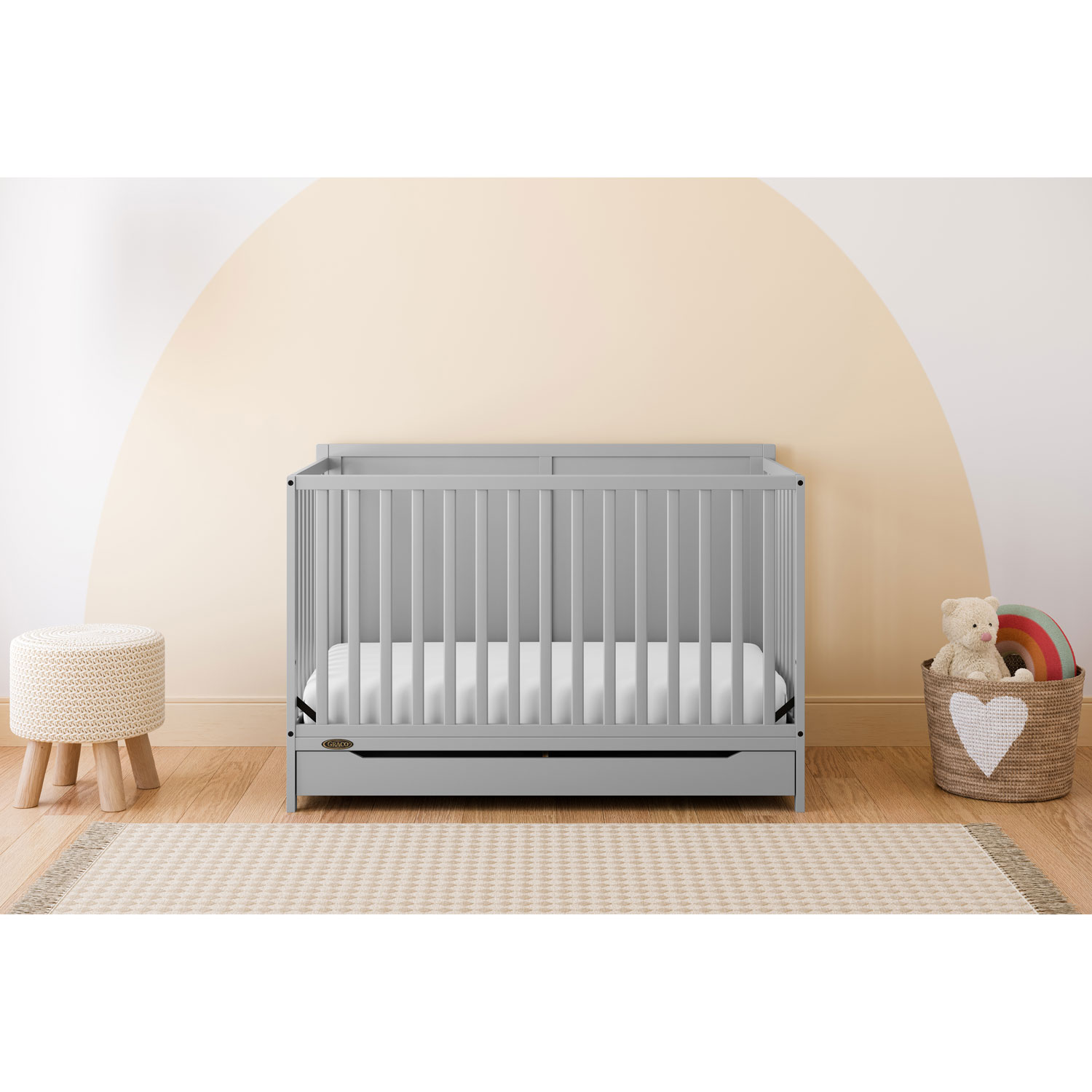 Lit de bébé transformable 5-en-1 Melrose de Graco avec tiroir - Gris galet