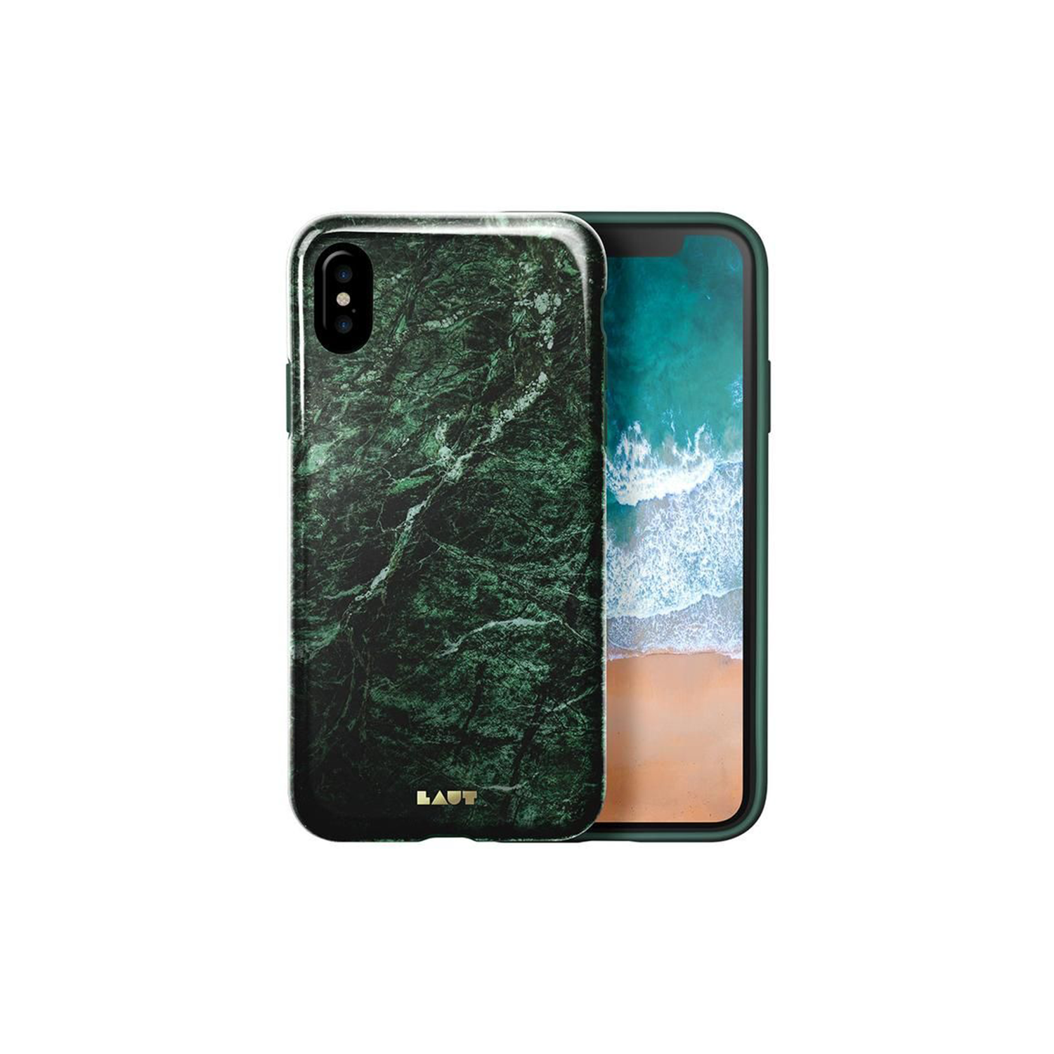 LAUT HUEX ELEMENTES for iPhone X/Xs - Marble Emerald