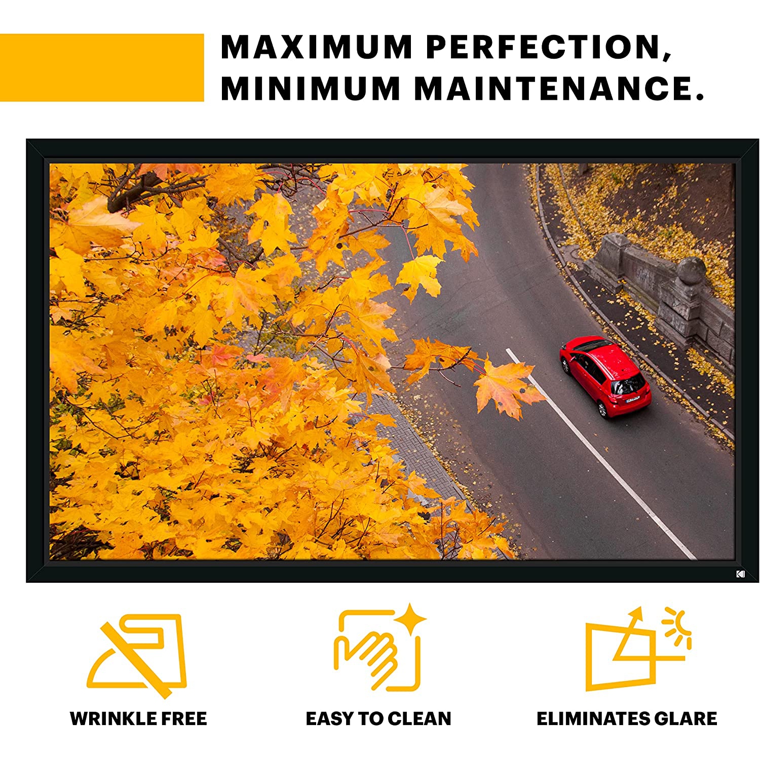 Kodak 100" Projector Screen with Black Velvet Fixed Frame & Mount Kit