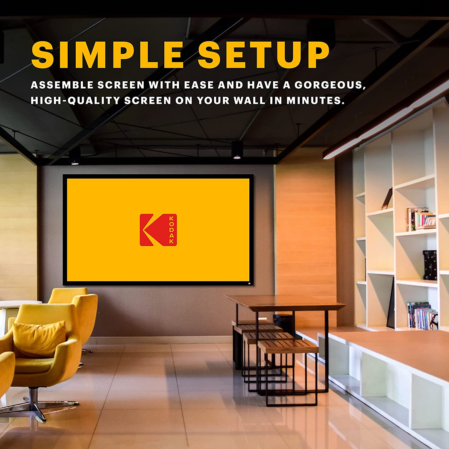 Kodak 100" Projector Screen with Black Velvet Fixed Frame & Mount Kit