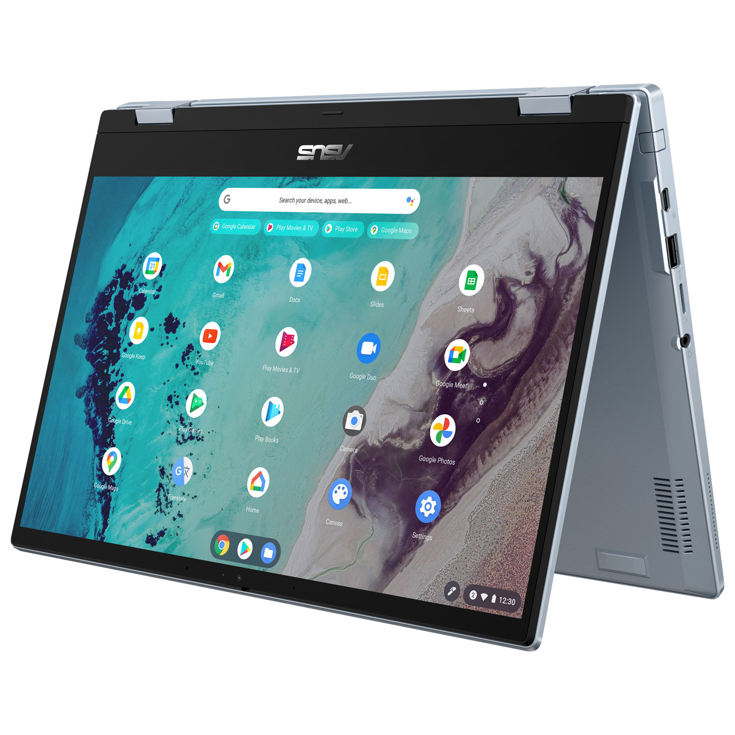 Open Box - ASUS CX3 14" Touchscreen 2-in-1 Chromebook Flip - AI Blue (Intel i5-1130G7/512GB PCIe SSD/16GB RAM/Chrome OS)