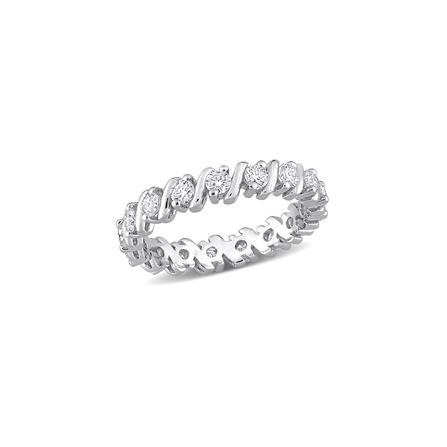 1.05 Carat Lab-Created Moissanite Anniversary Eternity Ring Band in Sterling Silver