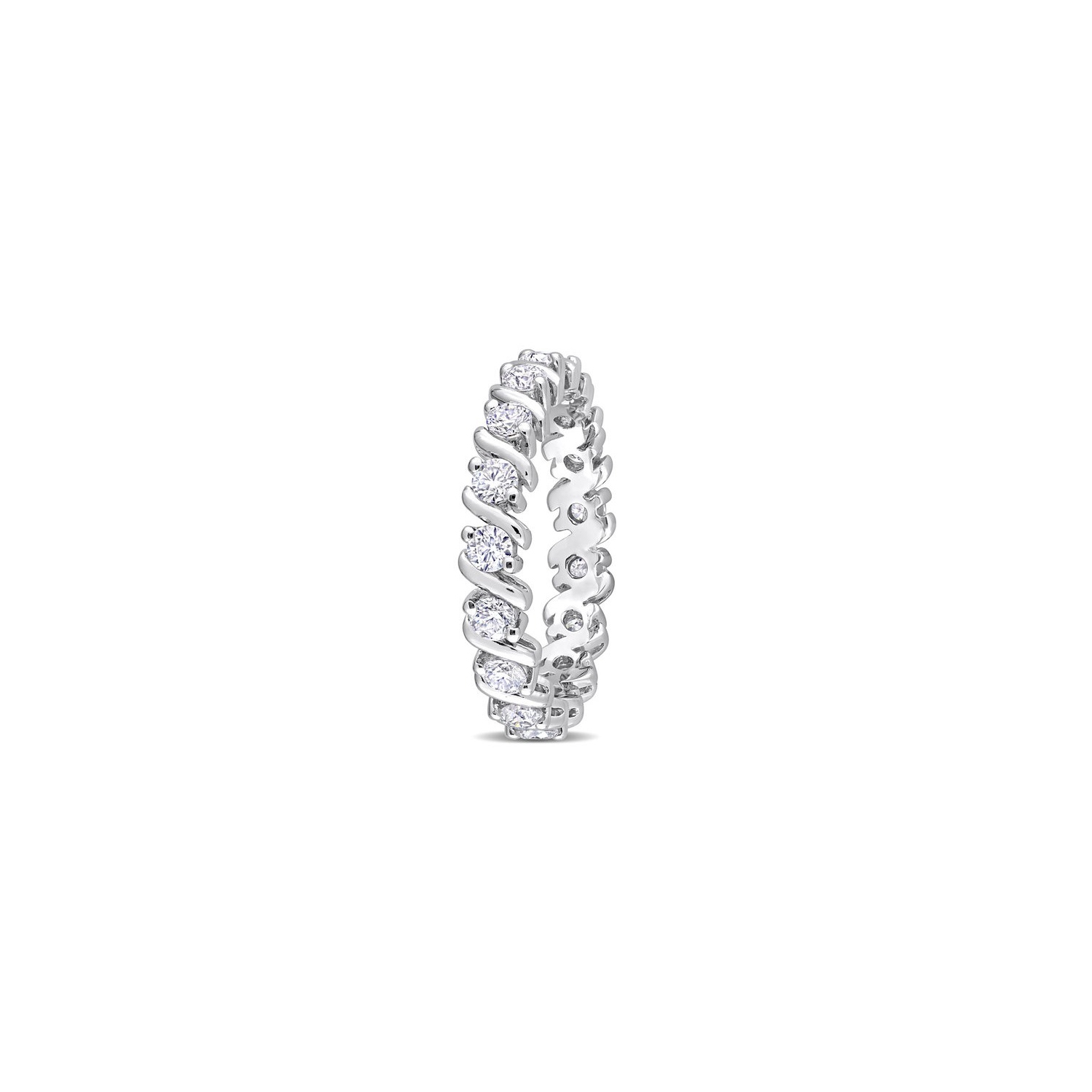 1.05 Carat Lab-Created Moissanite Anniversary Eternity Ring Band in Sterling Silver