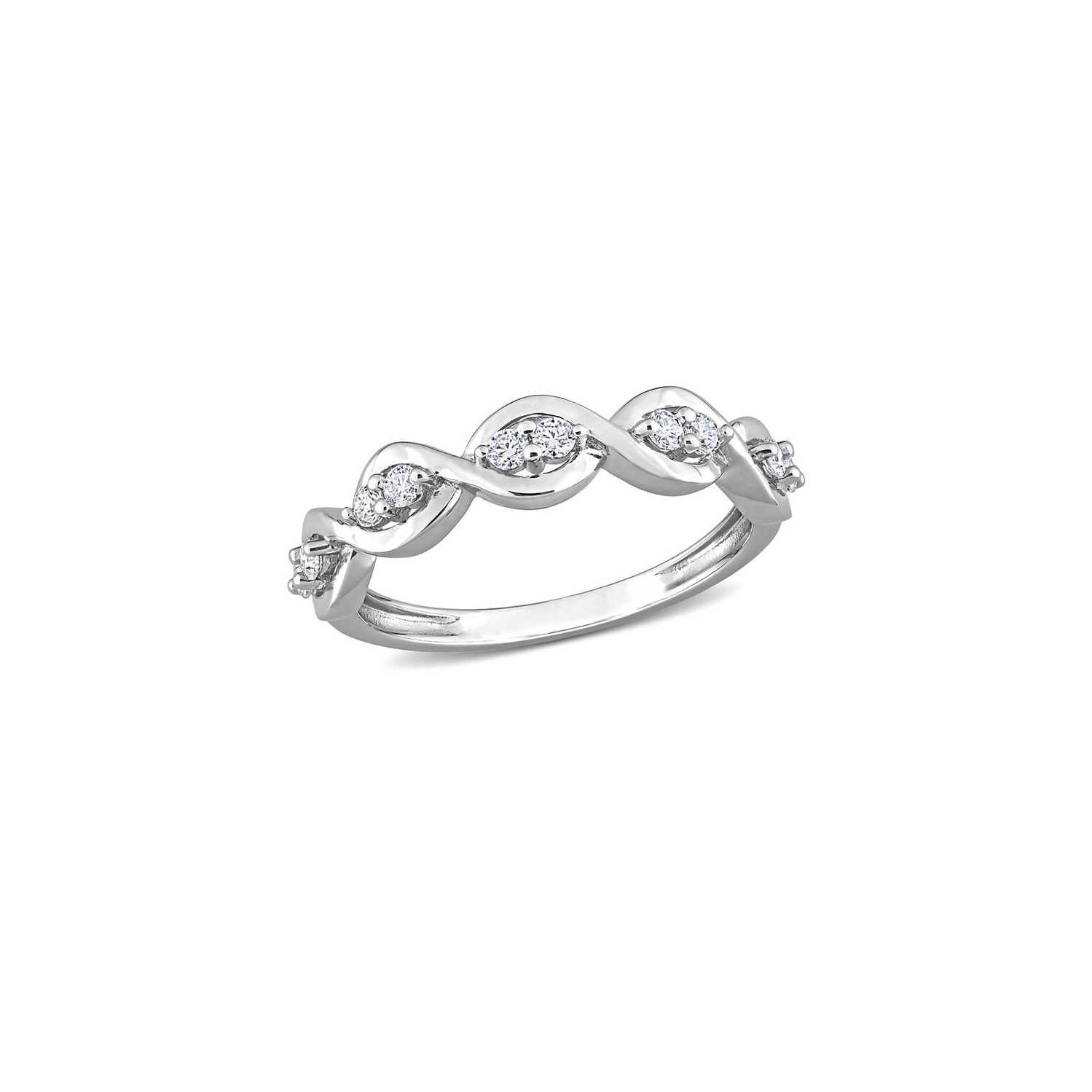 1/4 Carat Lab-Created Moissanite Anniversary Ring Band in Sterling Silver