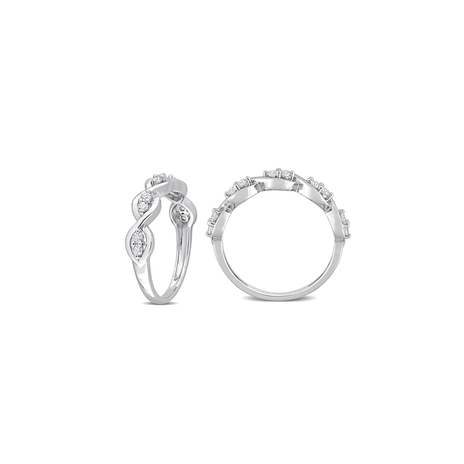 1/4 Carat Lab-Created Moissanite Anniversary Ring Band in Sterling Silver