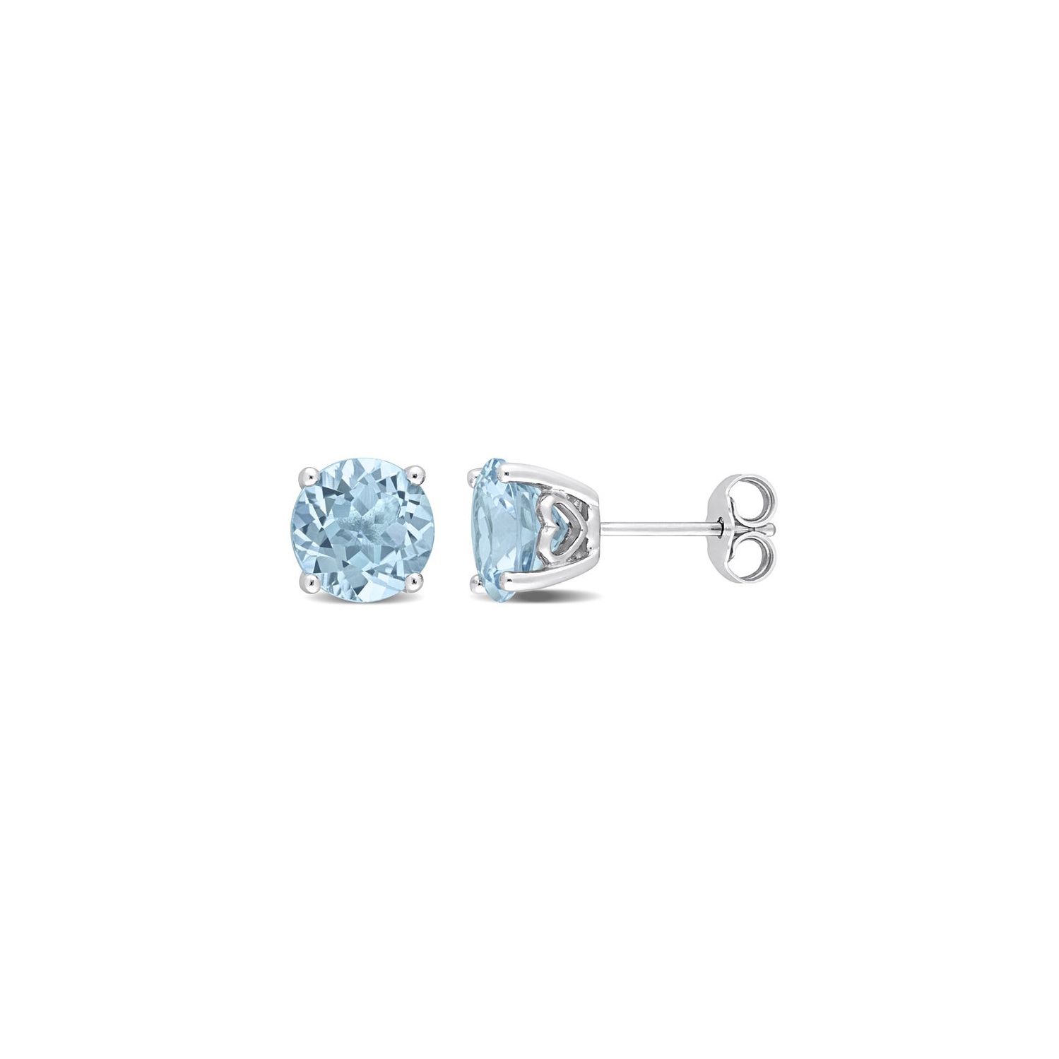 4.70 Carat Blue Topaz Solitaire Stud Earrings in Sterling Silver (6mm)