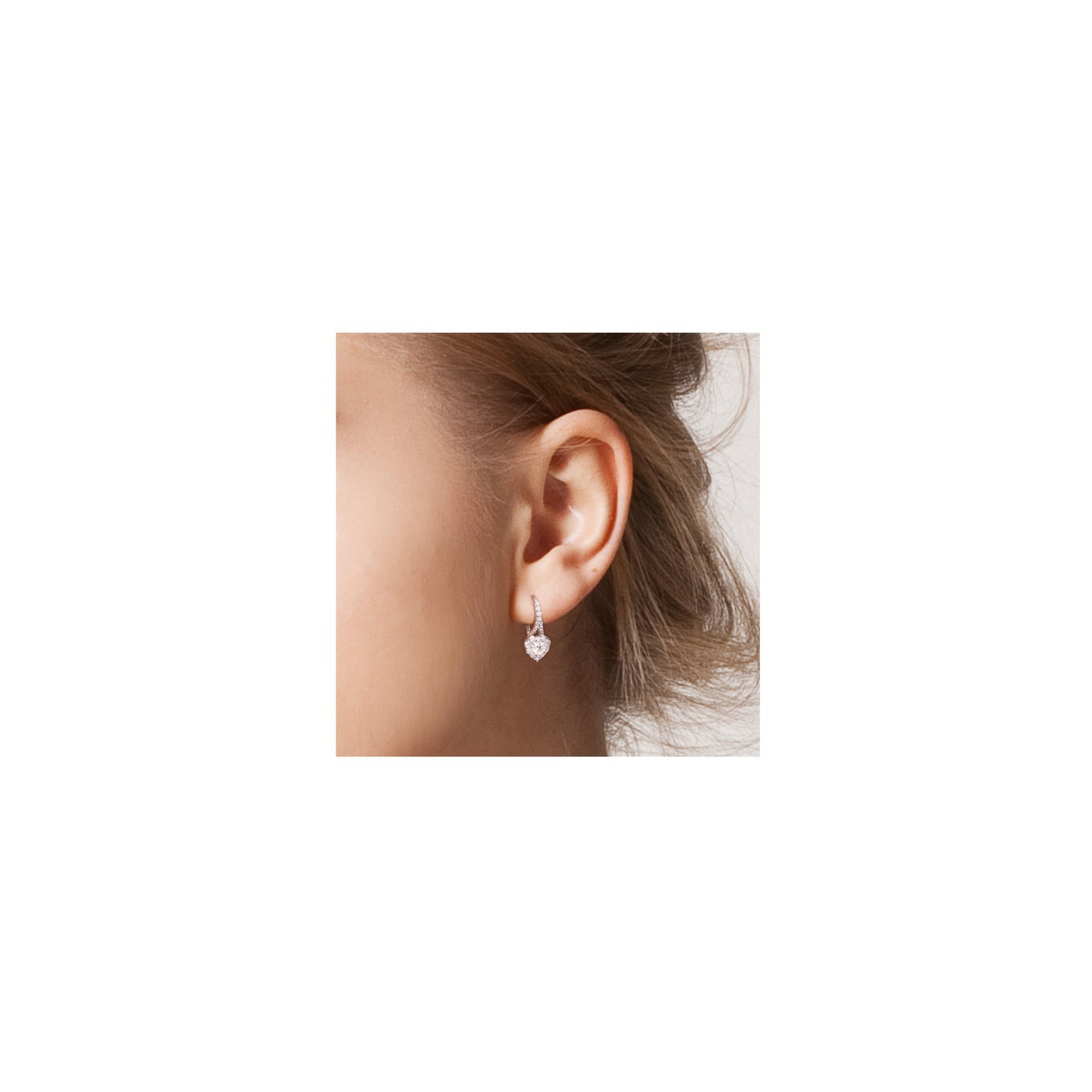1,95 Carat Boucles d'oreilles de levier cardiaque Moishetic Moishetics en argent sterling
