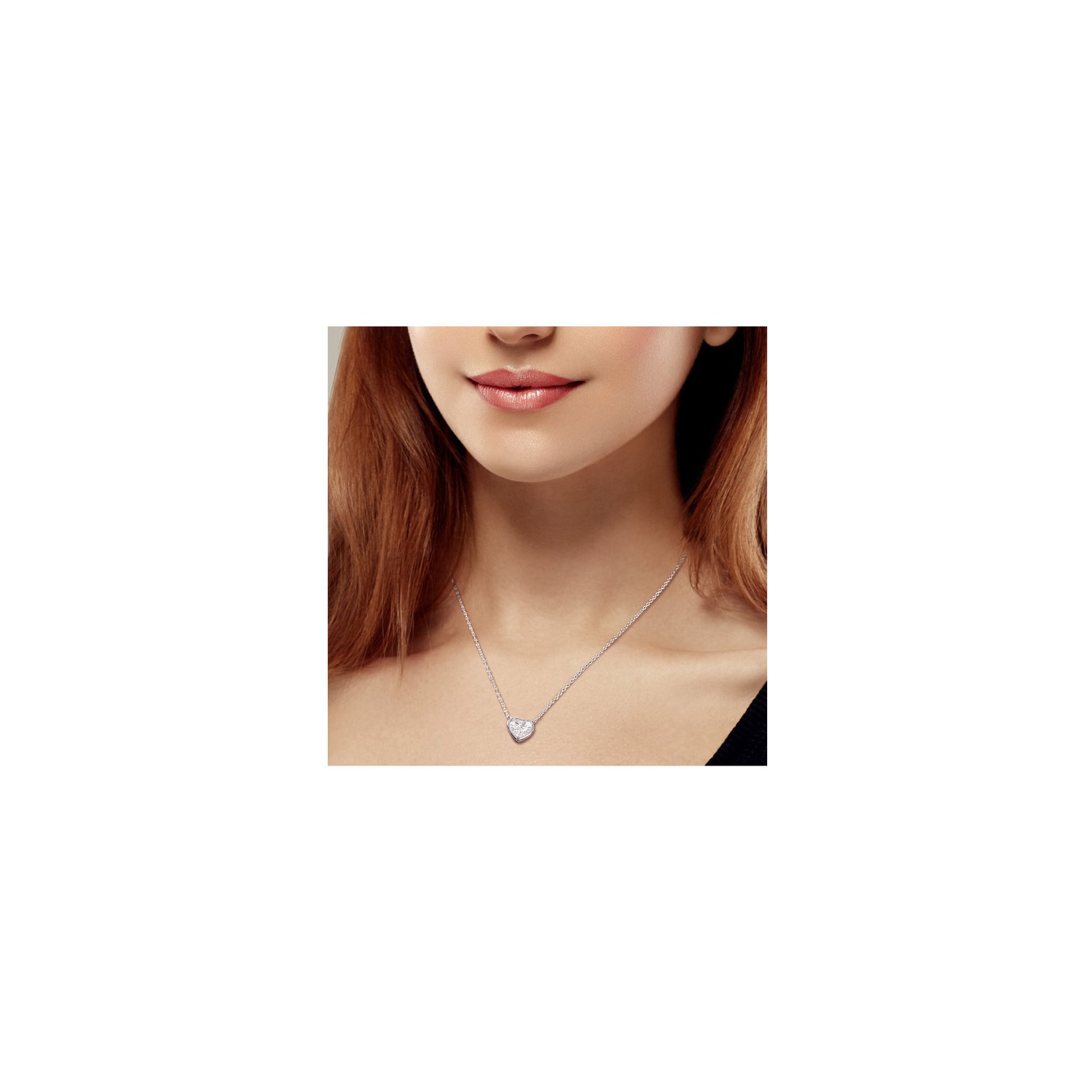 2.00 Carat Lab-Created Moissanite Heart Pendant Necklace in Sterling Silver with Chain