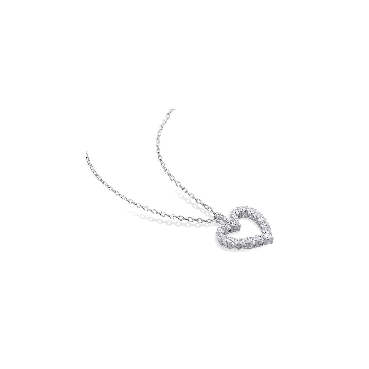 1/2 Carat Lab-Created Moissanite Heart Pendant Necklace in Sterling Silver with Chain