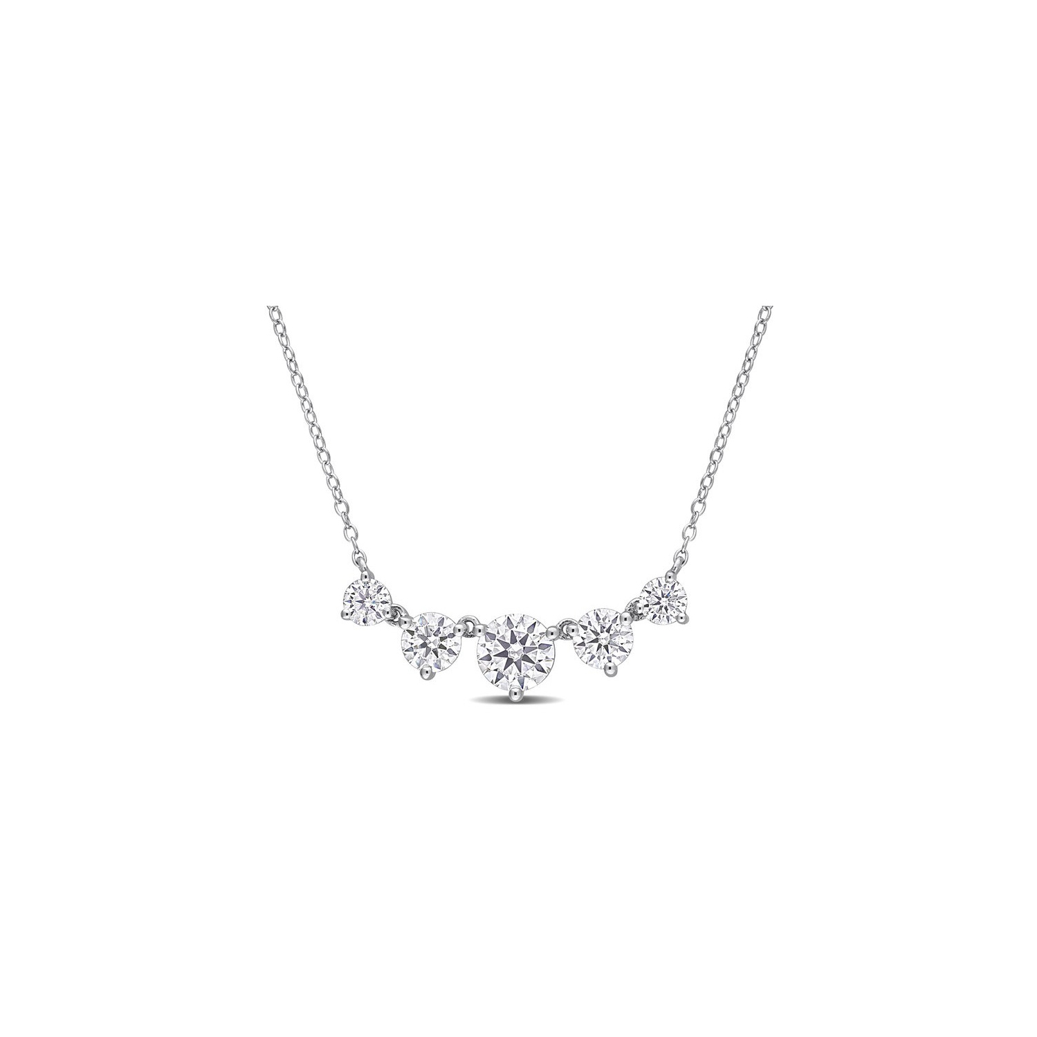 2.45 Carat Lab-Created Moissanite Necklace in Sterling Silver
