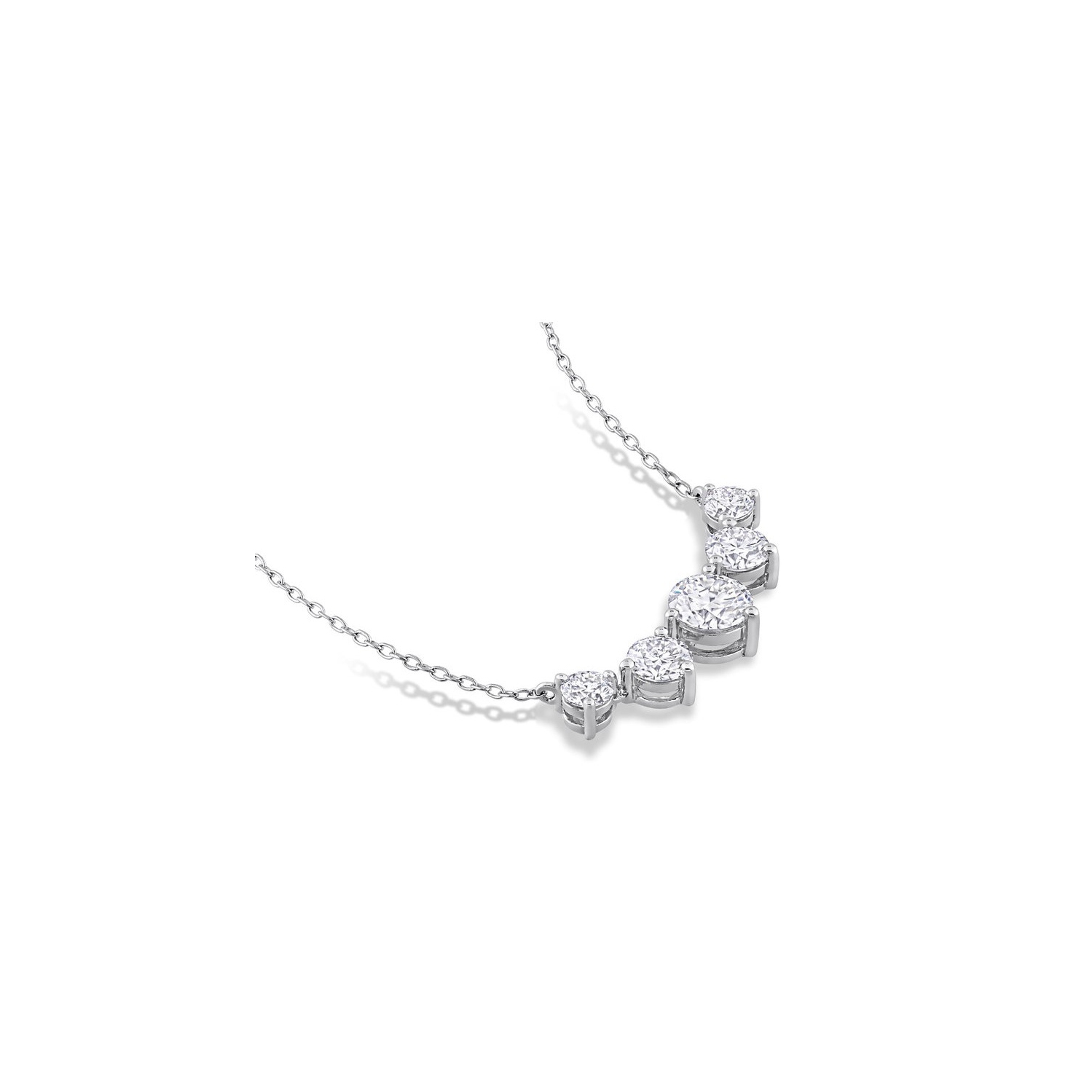 2.45 Carat Lab-Created Moissanite Necklace in Sterling Silver