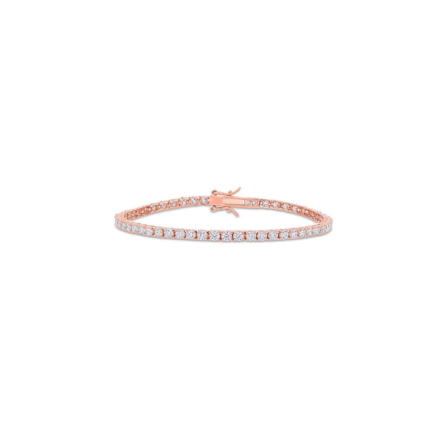 5.10 Carat Lab-Created Moissanite Tennis Bracelet in Rose Plated Sterling Silver