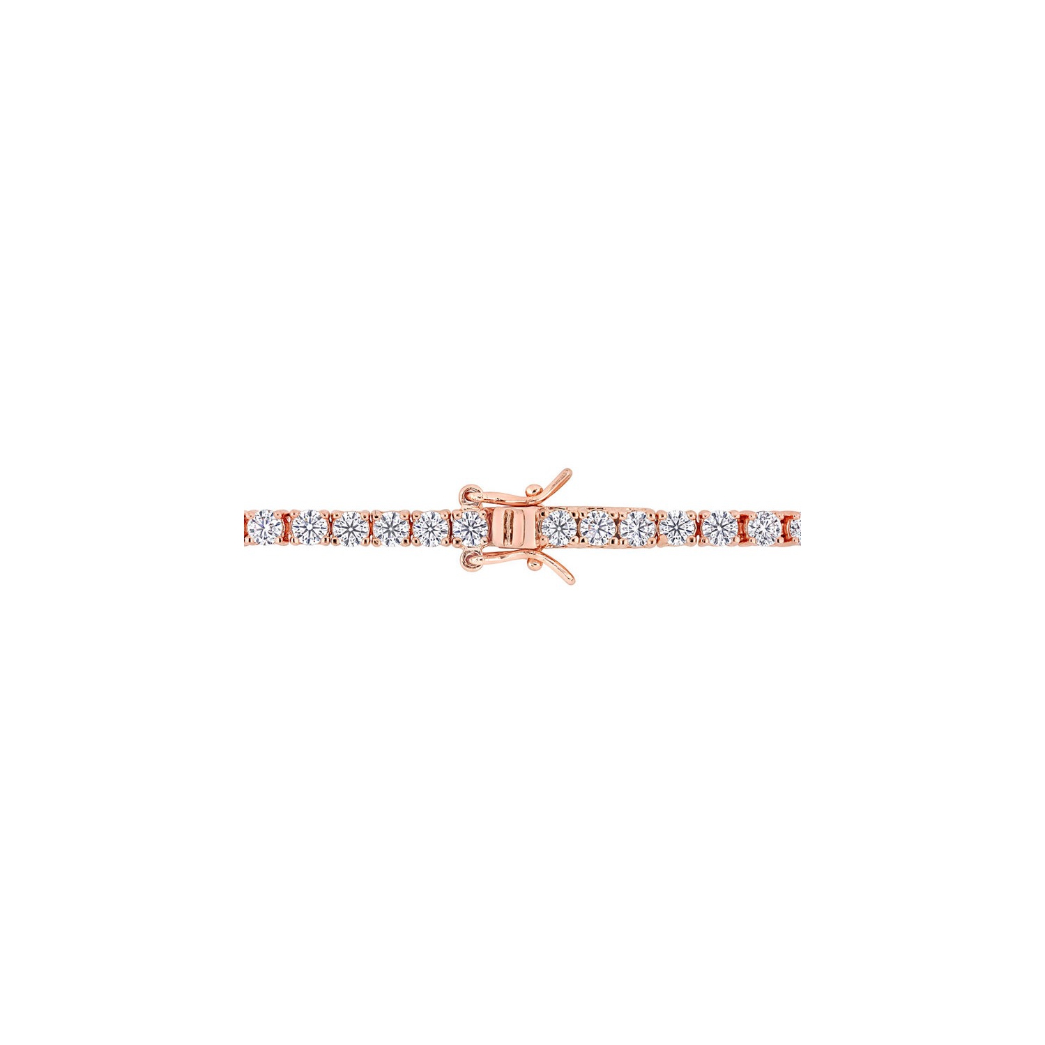 5.10 Carat Lab-Created Moissanite Tennis Bracelet in Rose Plated Sterling Silver