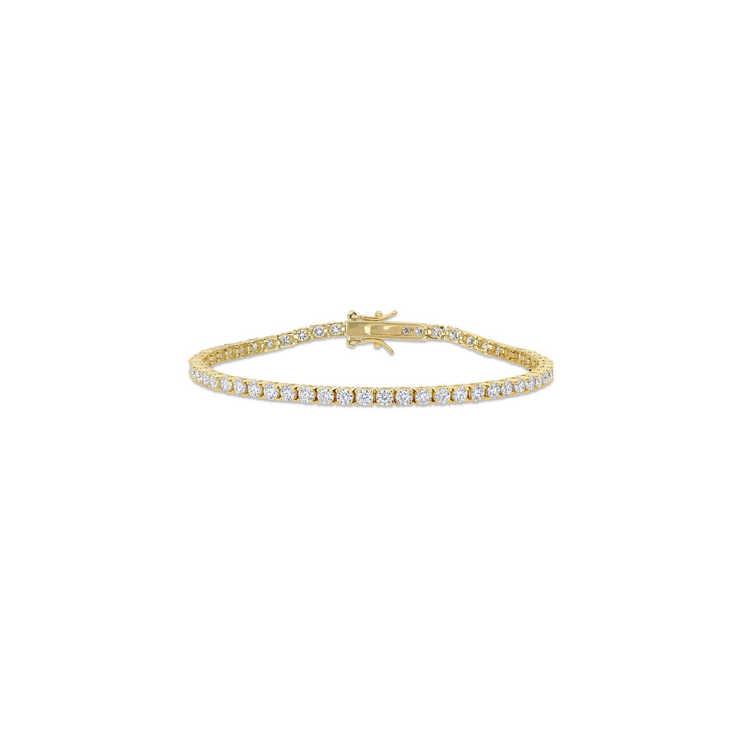 5.10 Carat Bracelet de tennis Moissanite cr???? en laboratoire en argent sterling jaune plaqu?? jaune