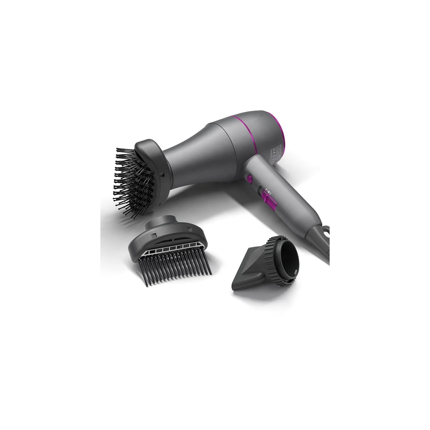 A|M Beauty Professional Hair Dryer, Compact 1800W Blow Dryer with Volumizer Brush | Comb Concentrator Styling Nozzle, Hairdryer for Quick Drying