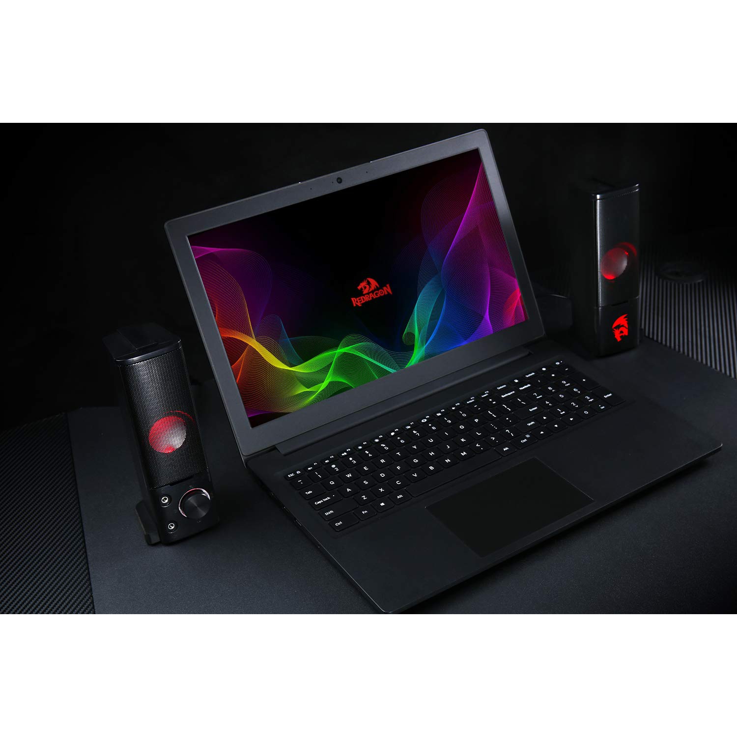 Redragon GS550 Orpheus PC Gaming Speakers, 2.0 Channel Stereo Desktop Computer Sound Bar with Compact Maneuverable Size, Headphone Jack, Quality Bass