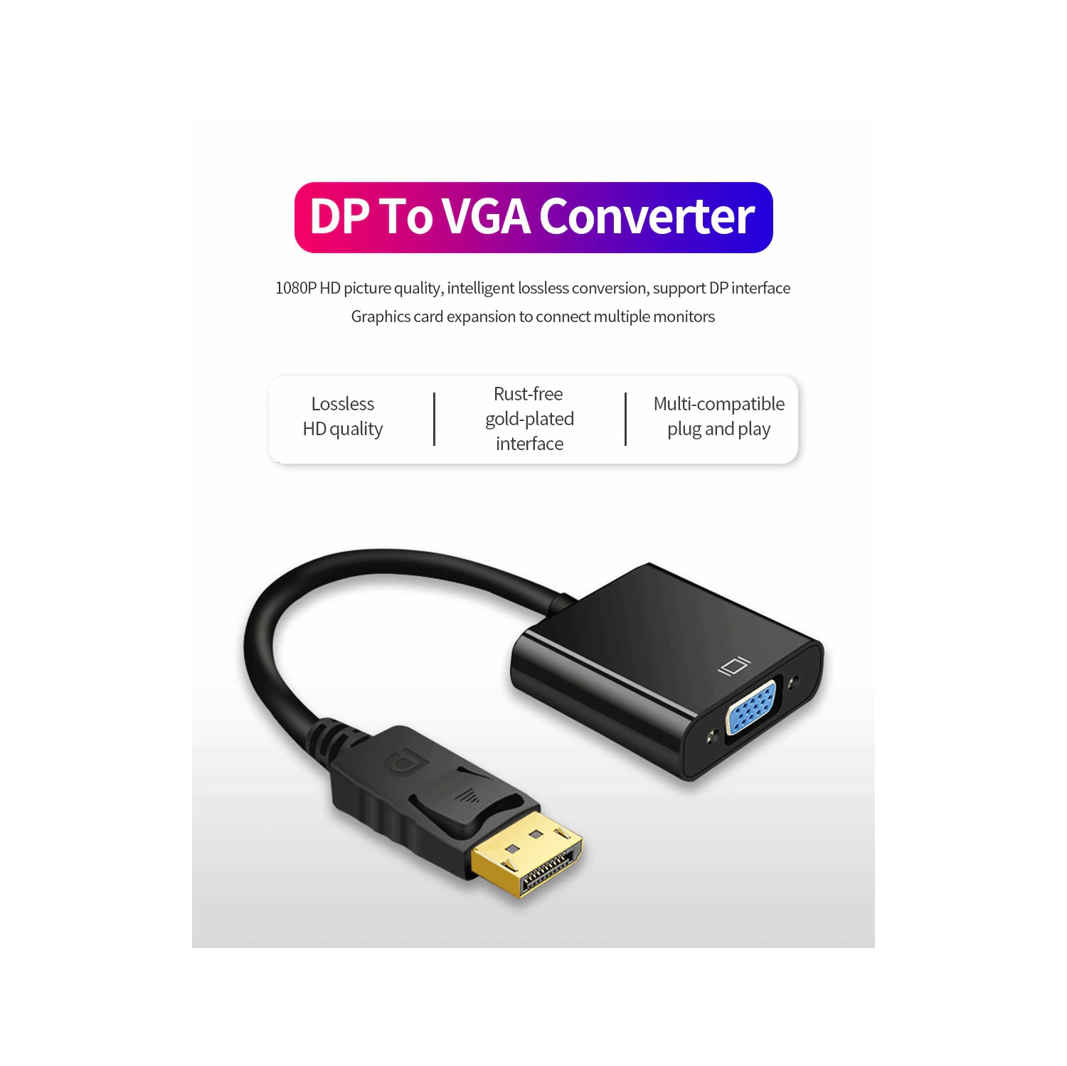 Adaptateur vidéo DisplayPort DP à VGA de SuperShield