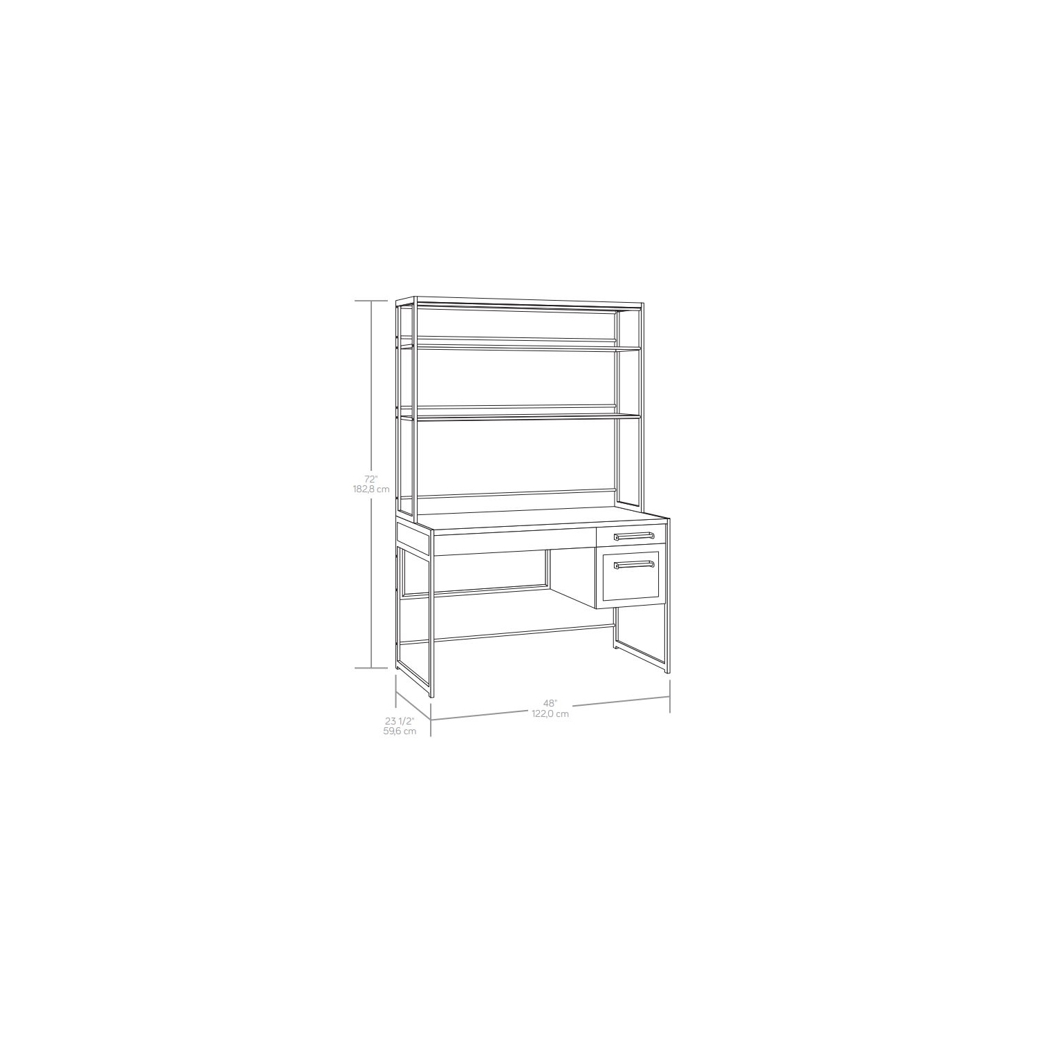 Sauder Briarbrook Engineered Wood Computer Desk with Hutch in Barrel Oak