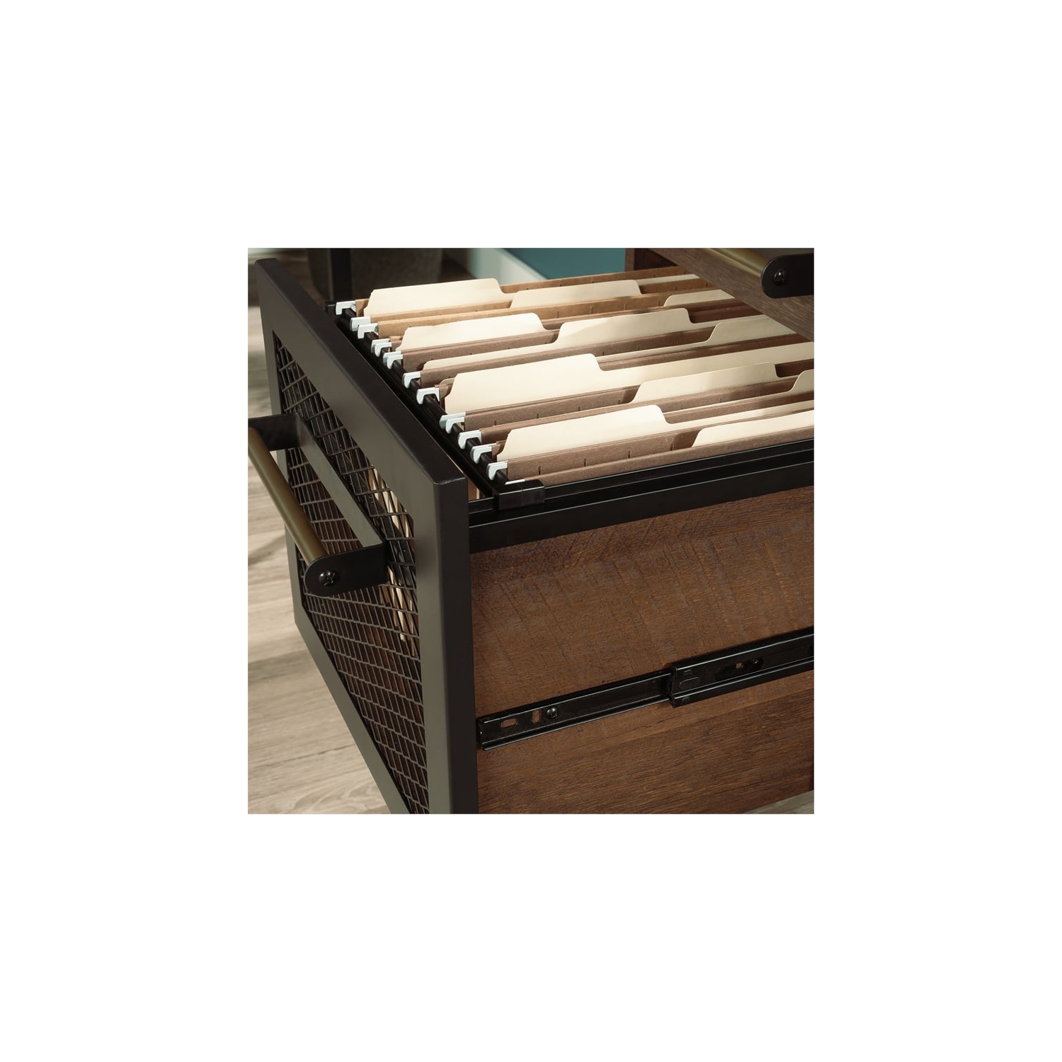 Sauder Briarbrook Engineered Wood Computer Desk with Hutch in Barrel Oak