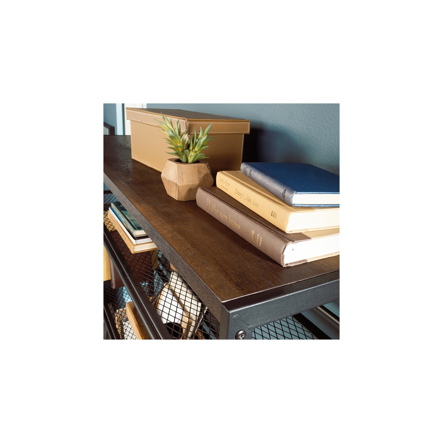 Sauder Briarbrook Engineered Wood Computer Desk with Hutch in Barrel Oak