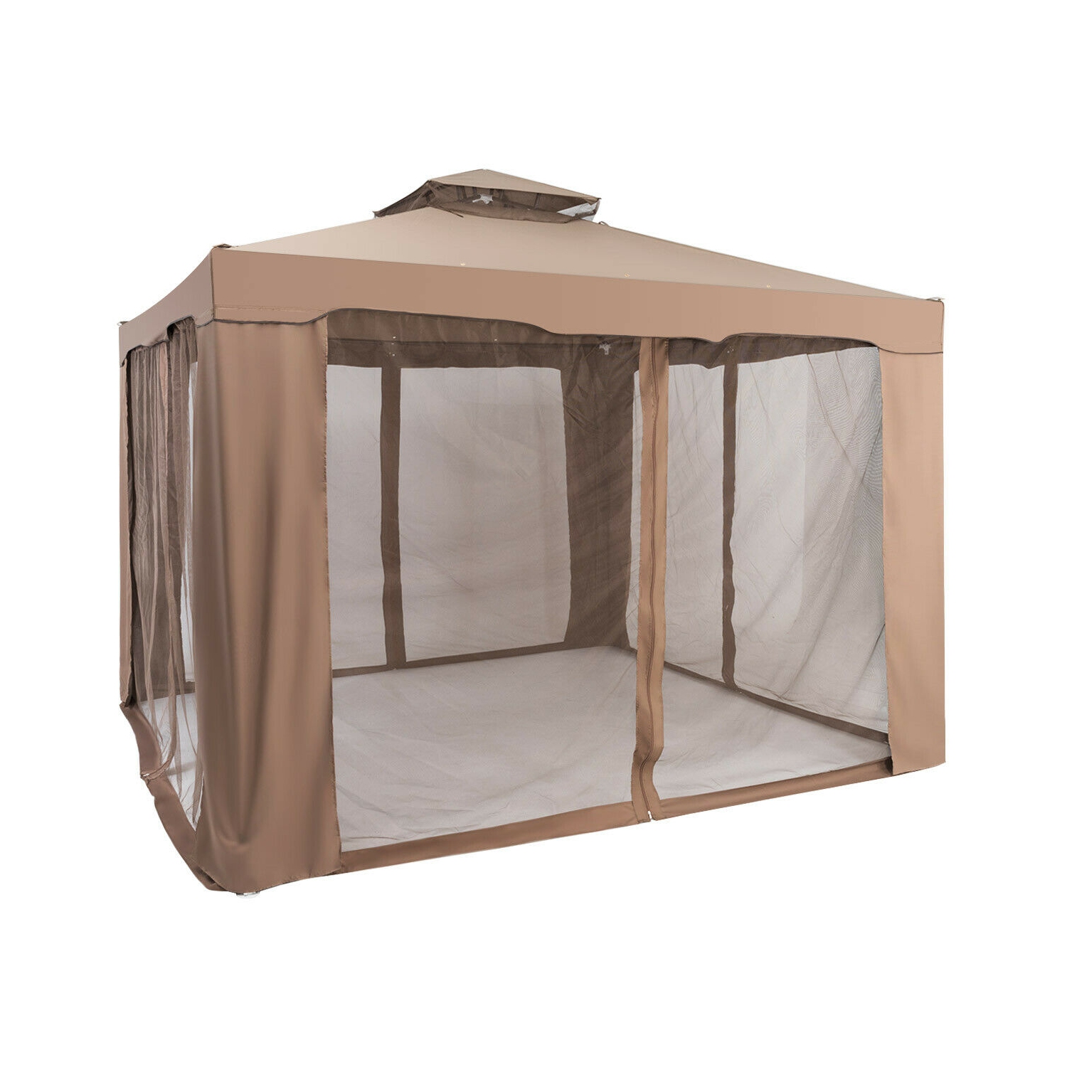 Gymax 10'x 10' Canopy Gazebo Tent Shelter W/Mosquito Netting Outdoor Patio