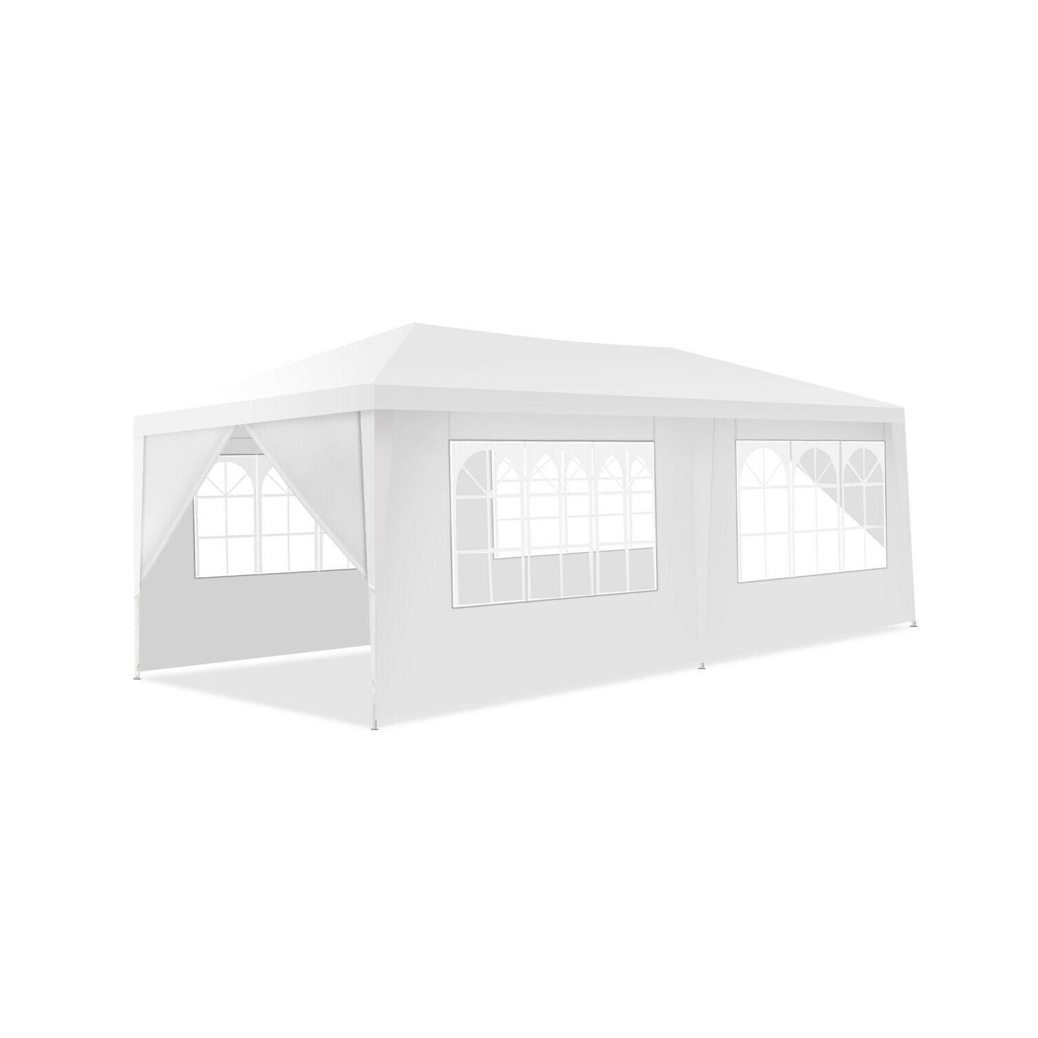 Gymax 10'x20' Outdoor Canopy Weather-resistant Tent Wedding Party Tent 6 Sidewalls W/Carry Bag