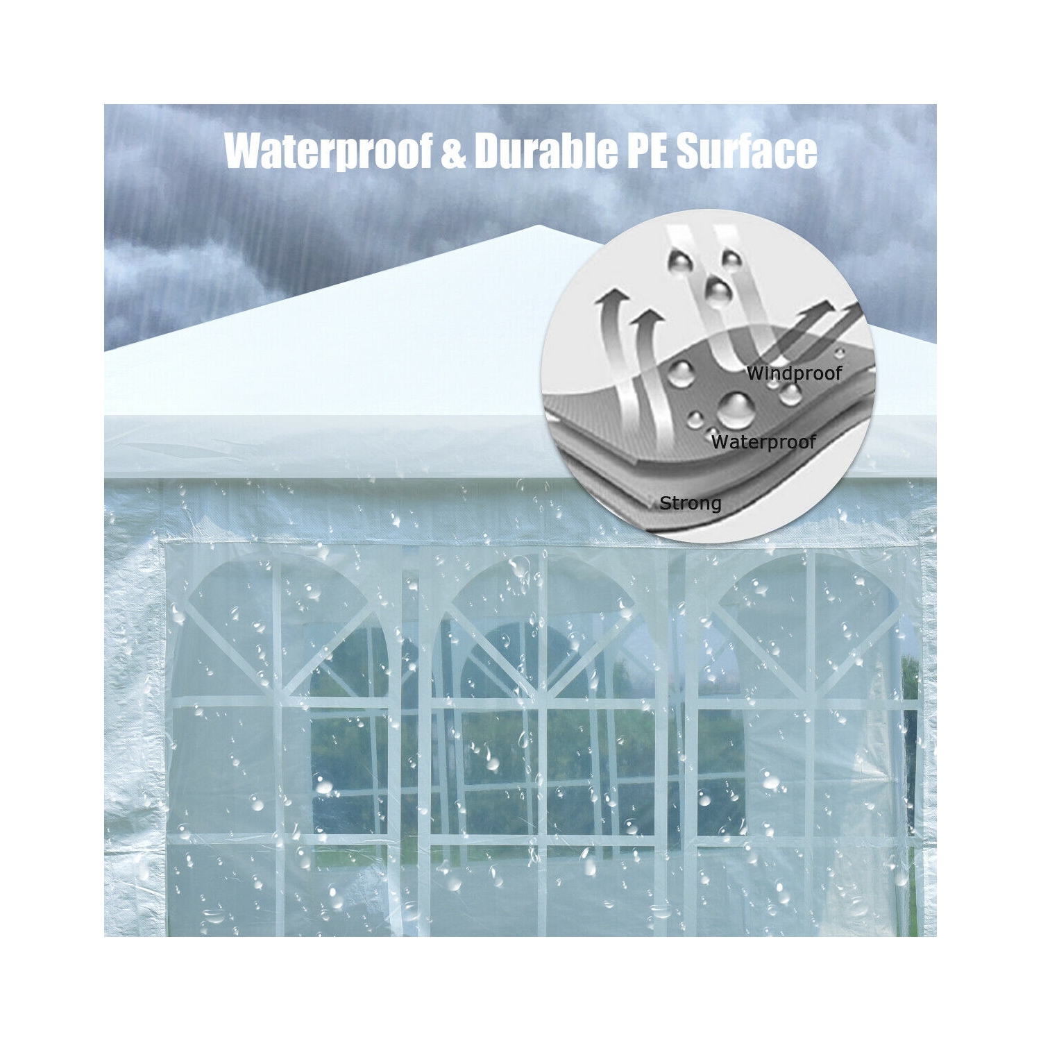 Gymax 10'x20' Outdoor Canopy Weather-resistant Tent Wedding Party Tent 6 Sidewalls W/Carry Bag