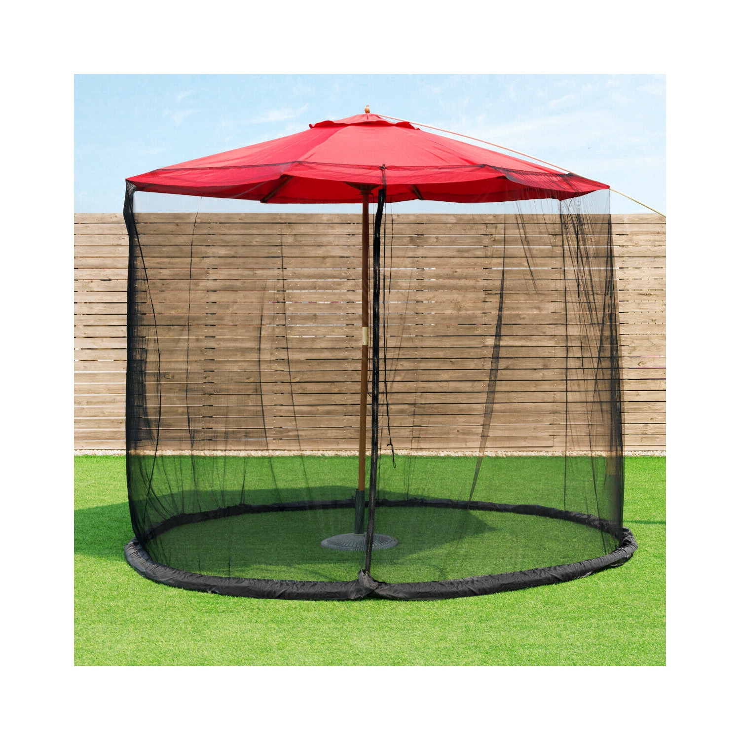 Gymax 9/10FT Umbrella Table Screen Cover Mosquito Bug Insect Net Outdoor Patio Netting