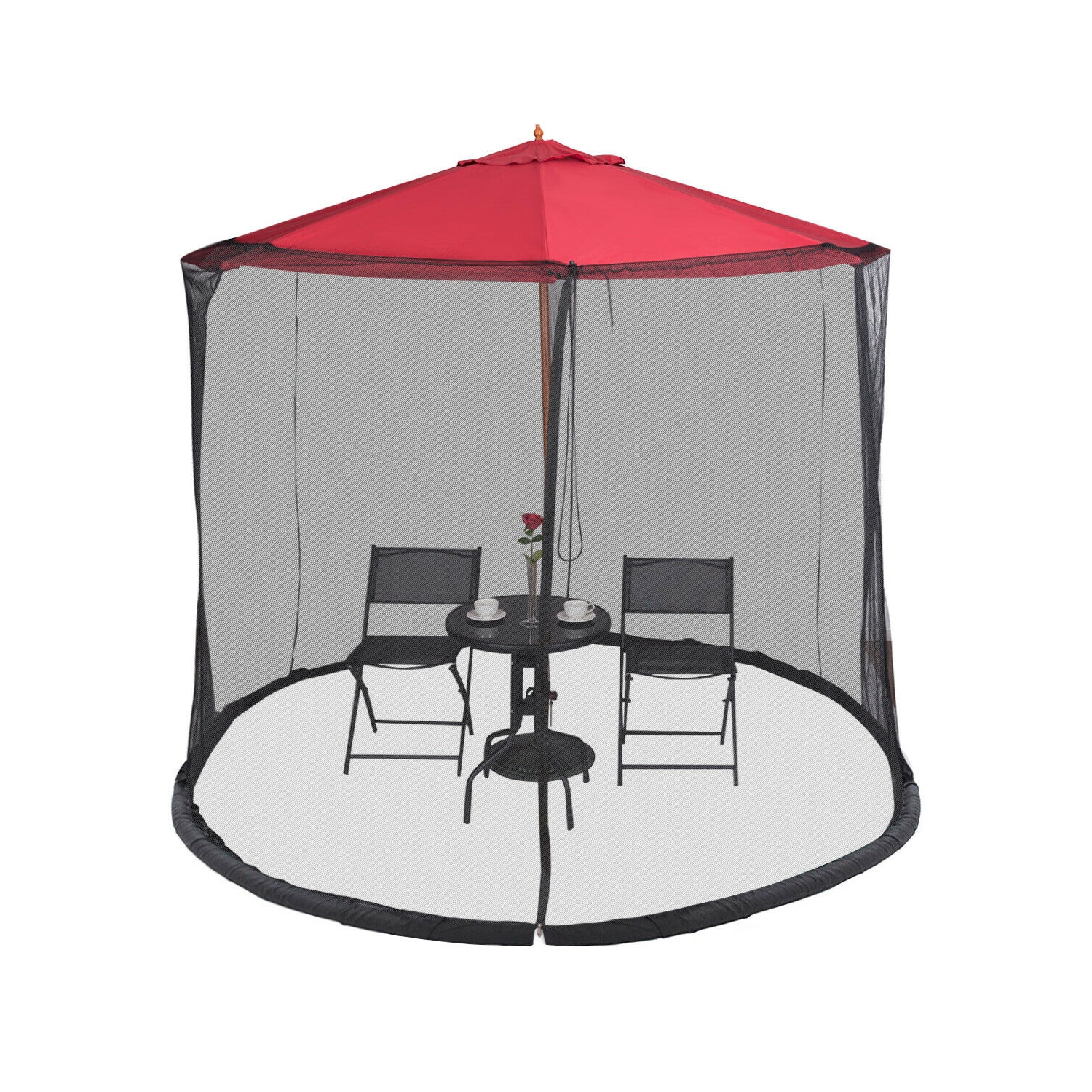 Gymax 9/10FT Umbrella Table Screen Cover Mosquito Bug Insect Net Outdoor Patio Netting