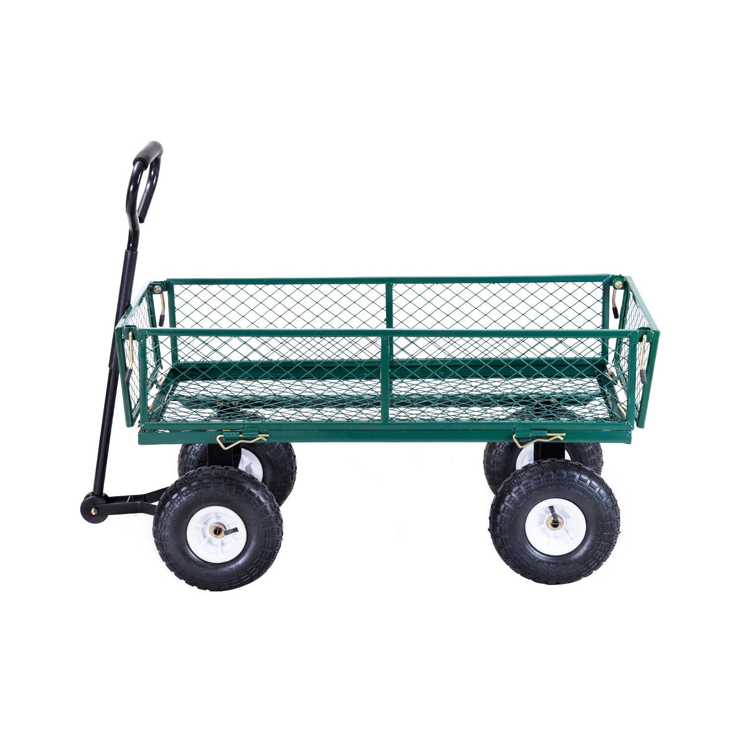 Gymax Heavy Duty Lawn Garden Utility Cart Wagon Wheelbarrow Steel Trailer