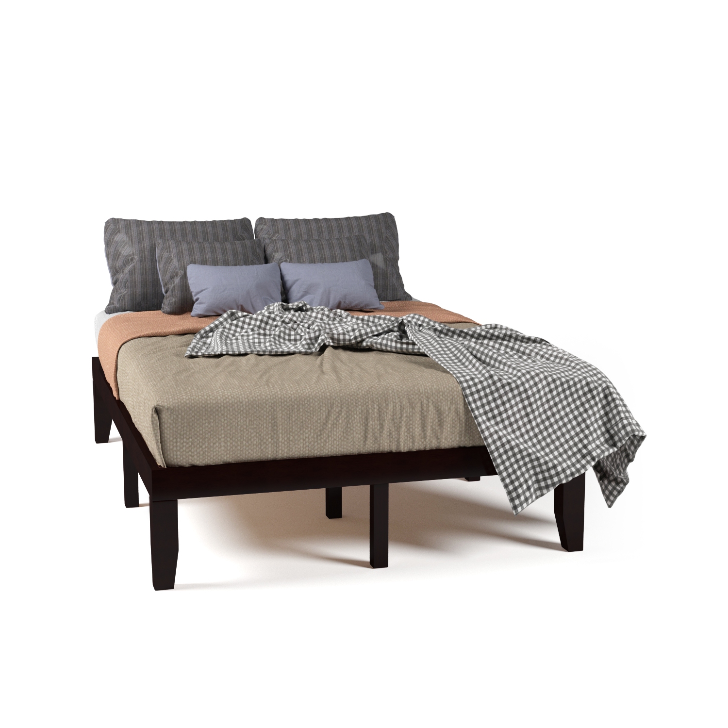 Gymax 14'' Full Size Wooden Platform Bed Frame w/ Strong Slat Support