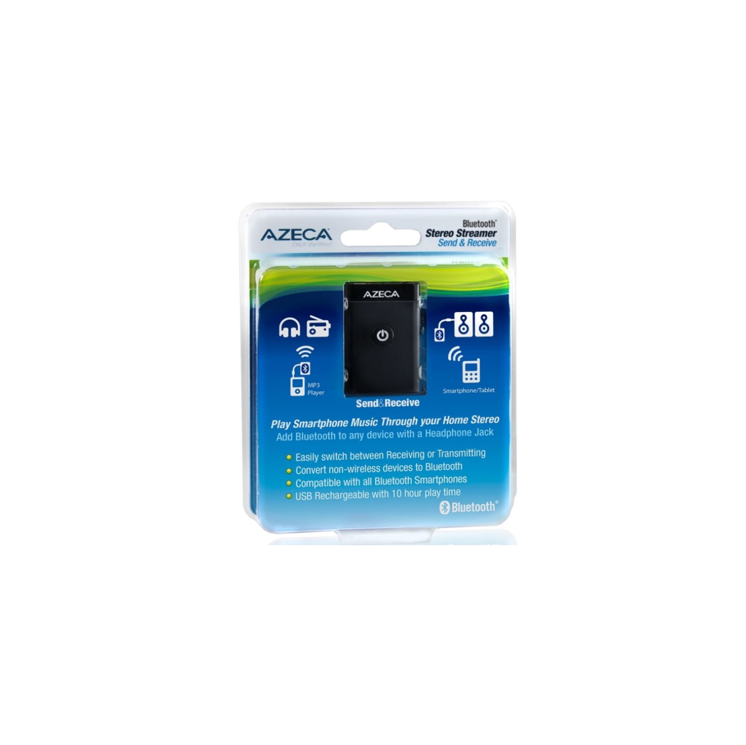 ENVOI et RÉCEPTEUR de la diffusion stéréo Bluetooth BTT009 d’Azeca